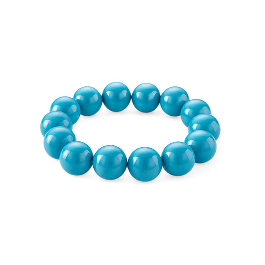 Pfauenfarbenes Muschelkernperle (15-17mm) flexibles Armband