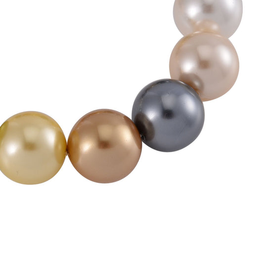 Pfauenfarbenes Muschelkernperle (15-17mm) flexibles Armband