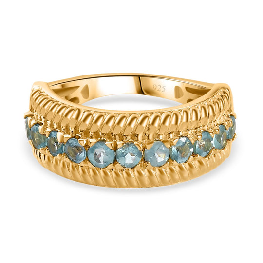 Paraiba-Apatit Ring, 925 Silber Gelbgold Vermeil (Größe 18.00) ca. 0.86 ct