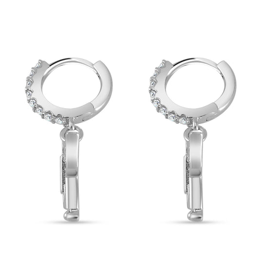 Moissanit Ohrringe, 925 Silber rhodiniert, ca. 0.93 ct