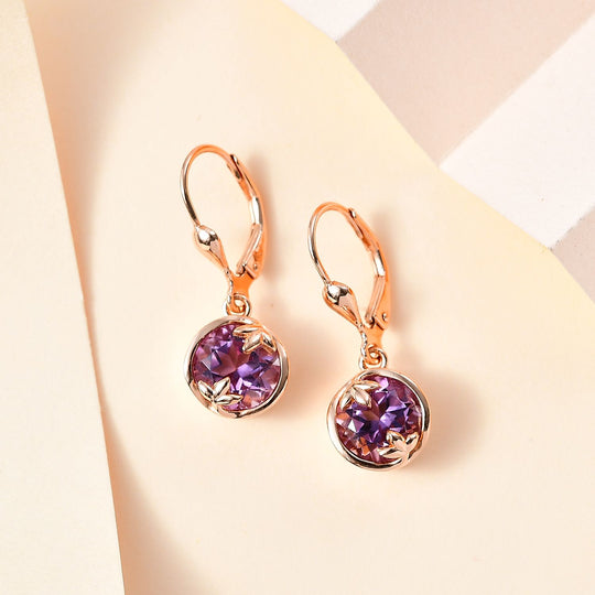 AA Rose De France Amethyst Ohrringe 925 Silber rosévergoldet ca. 3,74 ct.