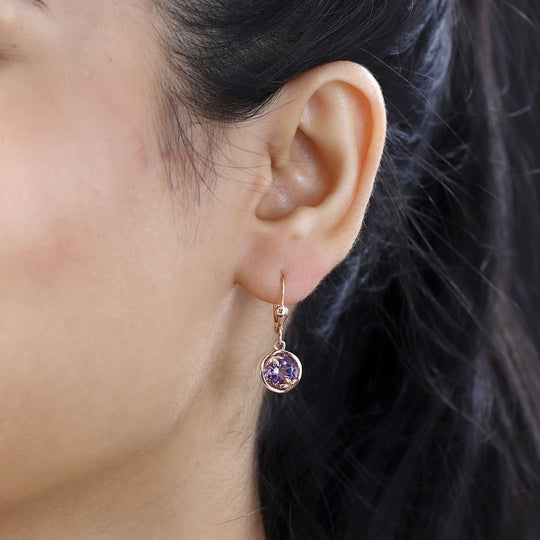 AA Rose De France Amethyst Ohrringe 925 Silber rosévergoldet ca. 3,74 ct.