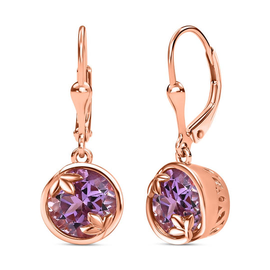 AA Rose De France Amethyst Ohrringe 925 Silber rosévergoldet ca. 3,74 ct.