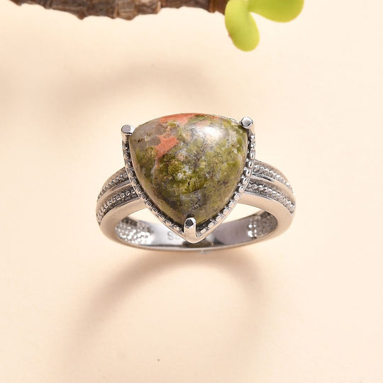 Unakite Ring, Edelstahl ca. 6.85 ct