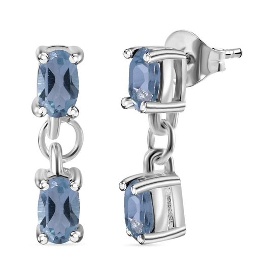 Schwarzer Spinell Ohrringe 925 Silber ca. 0,86 ct.