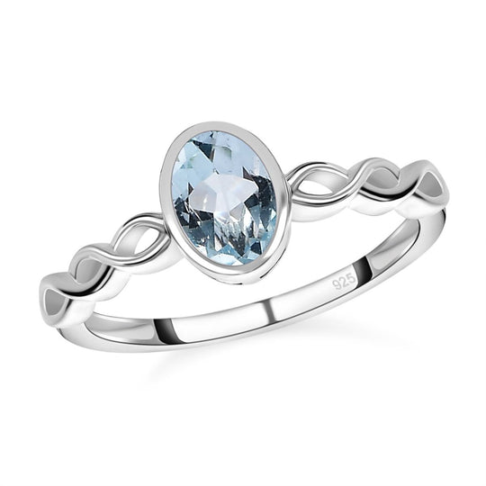 Himmelblauer Topas Ring, 925 Silber ca. 0.89 ct