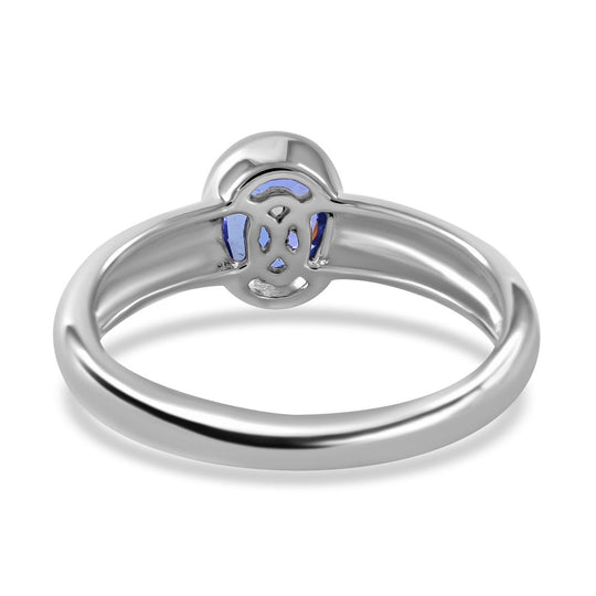 Tansanit Ring, 925 Silber platiniert ca. 0.94 ct