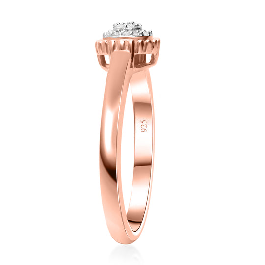 Weißer Diamant P Ring, 925 Silber platiniert (Größe 21.00), ca. 0.08 ct