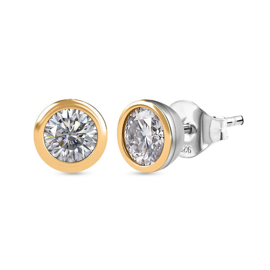 Moissanit Ohrringe 925 Silber rhodiniert ca. 0.88 ct