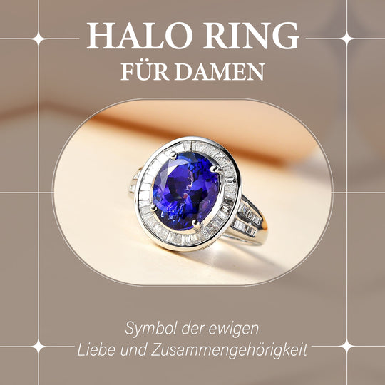 AAAA Tansanit, Weißer Diamant Ring 950 Platin (Größe 17.00) ca. 5,59 ct