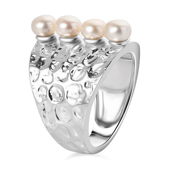 Süßwasser Perle Ring, Silberfarben