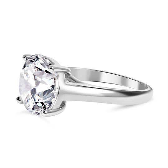 Moissanit Ring, 925 Silber rhodiniert (Größe 16.00) ca. 6.00 ct