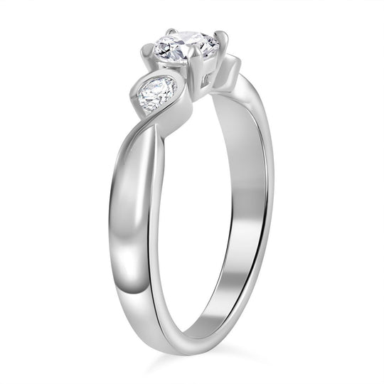 Moissanit Trio Ring, 925 Silber Gelbgold Vermeil (Größe 18.00) ca. 0.72 ct