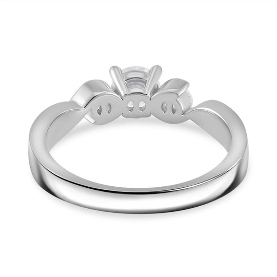Moissanit Trio Ring, 925 Silber Gelbgold Vermeil (Größe 18.00) ca. 0.72 ct