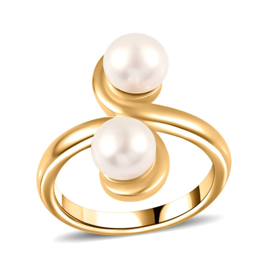 Süßwasser Perle Ring, 925 Silber vergoldet