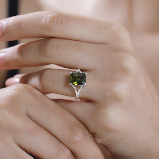 LUSTRO STELLA - Peridot Zirkonia Ring 925 Silber