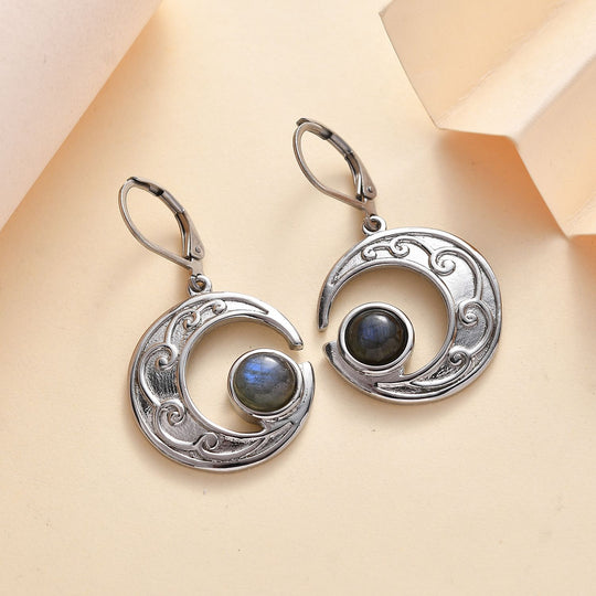 Labradorit Ohrringe Edelstahl ca. 3,28 ct.