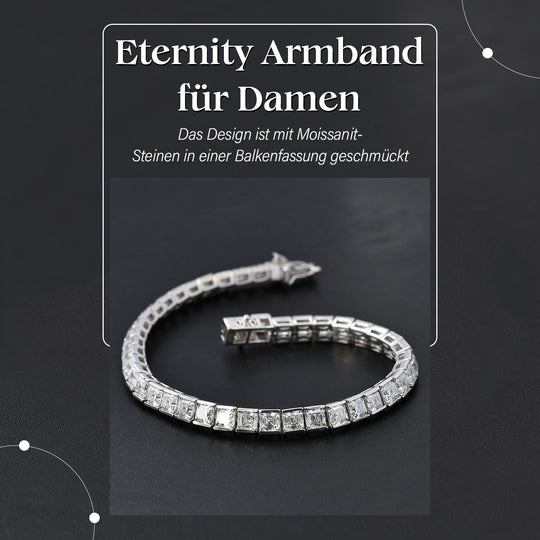 Moissanit Armband ca. 19 cm 925 Silber rhodiniert ca. 15,50 ct.