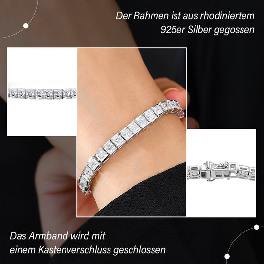 Moissanit Armband ca. 19 cm 925 Silber rhodiniert ca. 15,50 ct.
