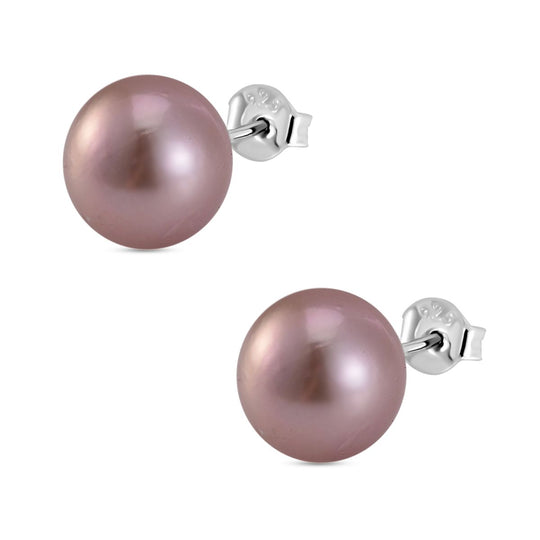Mehrfarbige Edison Perle ( 10-11 mm ) Ohrringe 925 Silber rhodiniert