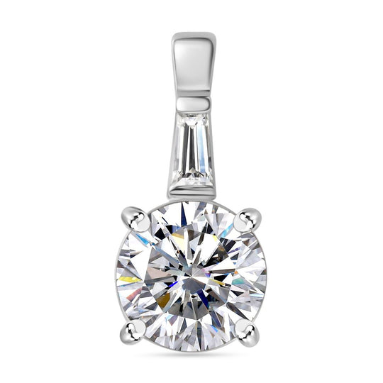 Moissanit Anhänger 925 Silber 750 Roségold Vermeil ca. 1.84 ct