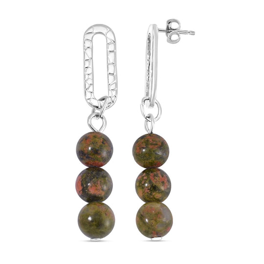 Mehrfarbig Edelsteine Ohrringe Reiner Edelstahl ca. 25,00 ct.