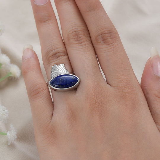 Lapislazuli Ring 316L Edelstahl ca. 7.18 ct