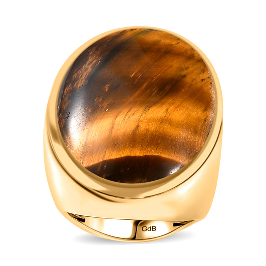 Tigerauge Ring Messing, ca. 33.26 ct