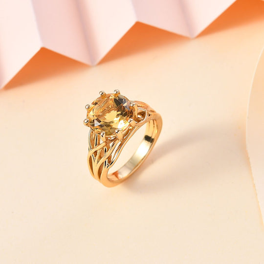 Citrin Ring Messing (Größe 19.00) ca. 3,53 ct
