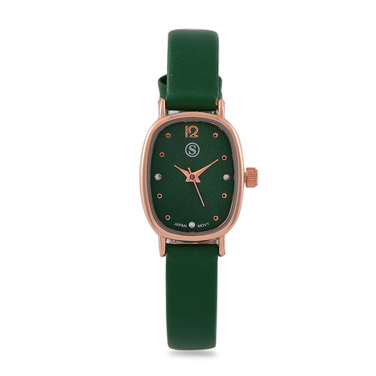 STRADA PC21S Uhr mit Japanischem Uhrwerk, Roségoldfarbenem Gehäuse und Kaffeebraunem PU-Armband