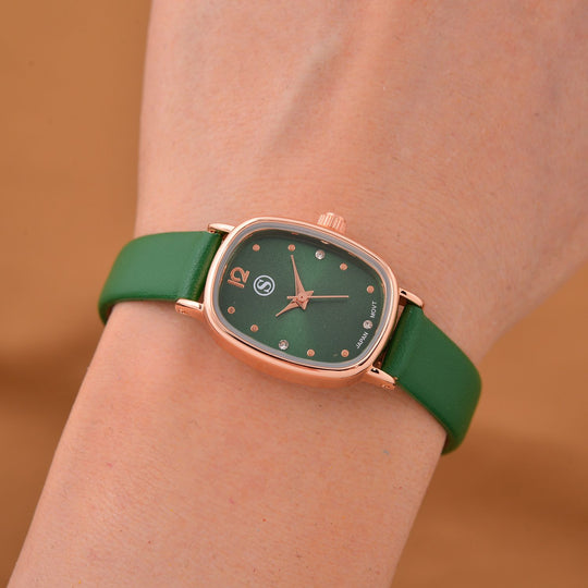 STRADA PC21S Uhr mit Japanischem Uhrwerk, Roségoldfarbenem Gehäuse und Kaffeebraunem PU-Armband