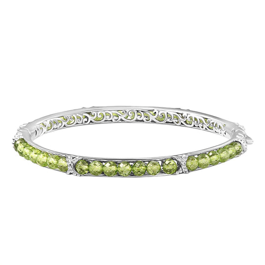 Mehrfarbiger Edelstein Armreif, ca. 19 cm, Silberfarben, ca. 20.69 ct