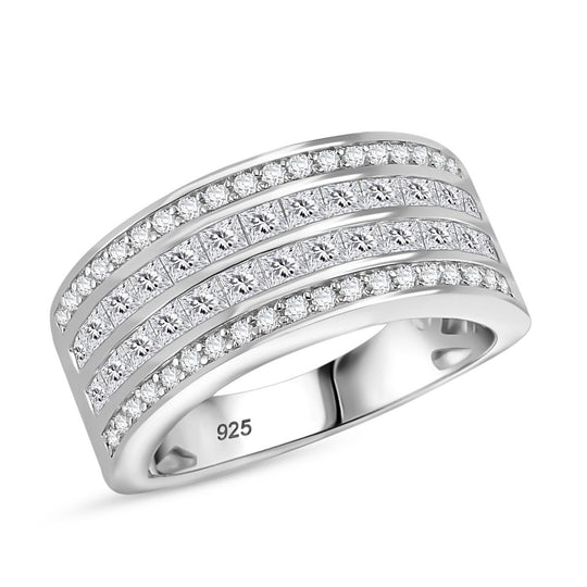 Moissanit Ring 925 Silber 750 Gelbgold Vermeil (Größe 18.00) ca. 1,60 ct