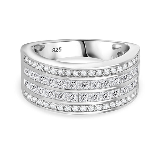 Moissanit Ring 925 Silber 750 Gelbgold Vermeil (Größe 18.00) ca. 1,60 ct