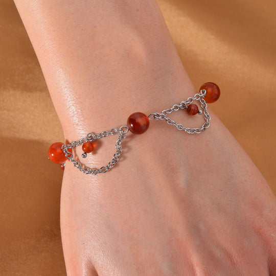 Tigerauge Armband ca. 19 cm 316L Edelstahl ca. 20.00 ct
