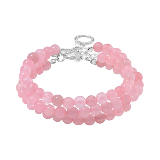 Tigerauge dreireihiges Armband, 18cm, Edelstahl - 188 ct.