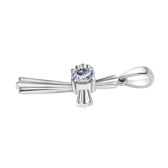 120 Facetten Moissanit Anhänger 925 Silber rhodiniert ca. 0.45 ct