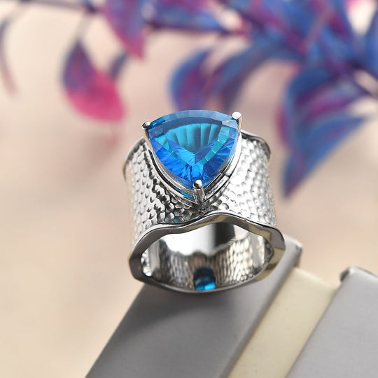 Karibik Quarz Ring Edelstahl ca. 5,79 ct