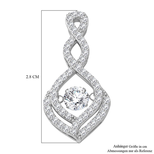 Weißer Zirkonia Anhänger 925 Silber rhodiniert