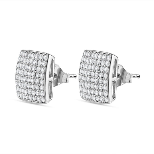 LUSTRO STELLA - Weißer Zirkonia Ohrringe, 925 Silber rhodiniert