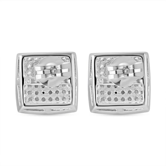 LUSTRO STELLA - Weißer Zirkonia Ohrringe, 925 Silber rhodiniert