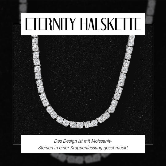 Moissanit Halskette ca. 45 cm 925 Silber rhodiniert ca. 14.28 ct