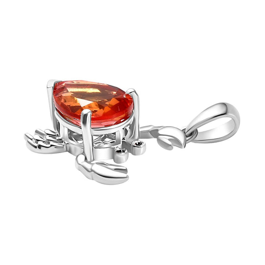 GP Trionfo Kollektion - Padparadscha Quarz Triplette, Kanchanaburi Blauer Saphir Anhänger 925 Silber rhodiniert ca. 5.79 ct