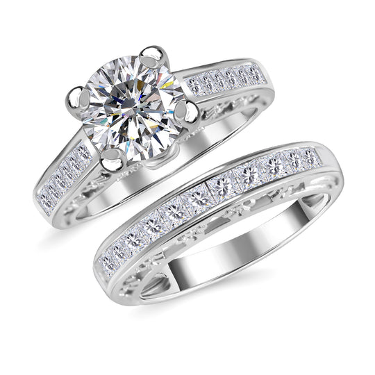 LUSTRO STELLA-Weißer Zirkonia Ring 925 Silber rhodiniert