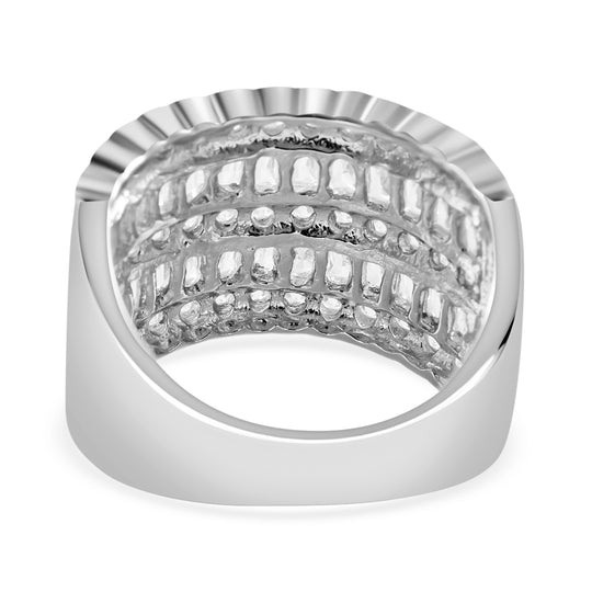 LUSTRO STELLA - Weißer Zirkonia Ring, 925 Silber rhodiniert (Größe 18.00)