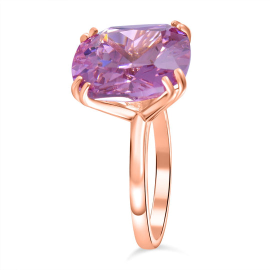 Rosa Zirkonia Ring 925 Silber rosévergoldet