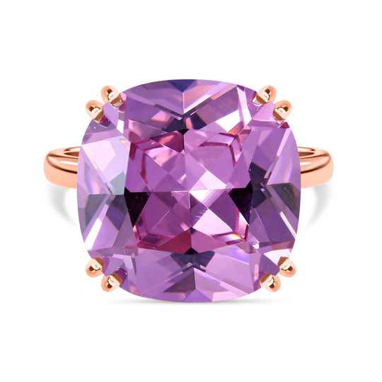 Rosa Zirkonia Ring 925 Silber rosévergoldet