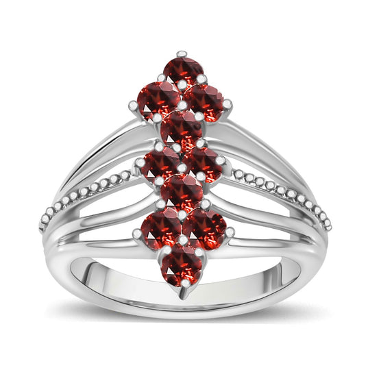 Roter Granat Ring Messing (Größe 21.00) ca. 1,55 ct