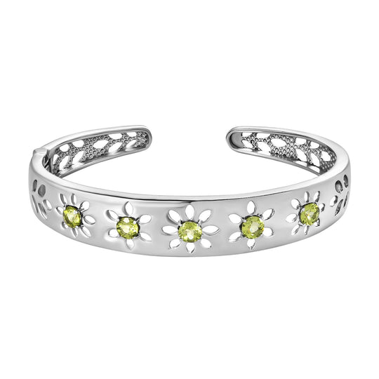 Natürlicher Peridot Armreif, ca. 19 cm 316L Edelstahl ca. 2.83 ct