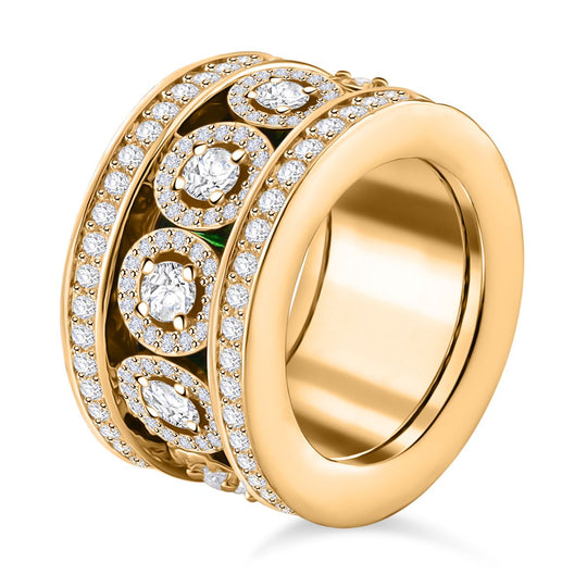 Weißer Kristall Ring Messing (Größe 18.00)
